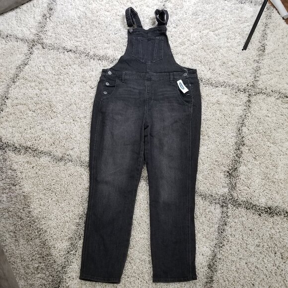 Old Navy Black Women's Jeans Overalls - Picture 2 of 8